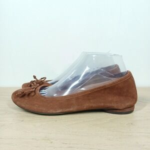Vionic Callisto Flats Women 8 Brown Leather Ballet Bow Slip On Comfort